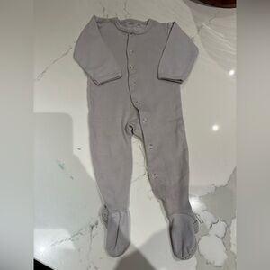 L'ovedbaby Soft Gray Baby Snap Footie 6-9 Months 100% Organic Cotton